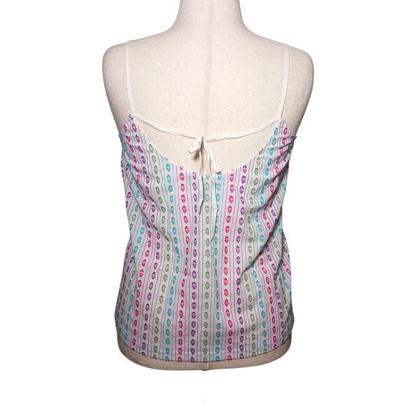 NEW ModCloth Can't Stop Giggling Embroidered Tie-Back Camisole White Dots Size M - Picture 3 of 12